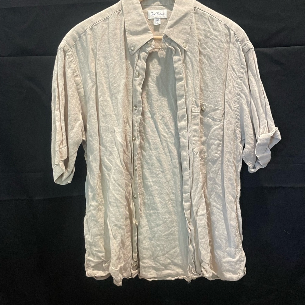 Paul Fredrick Light Tan Linen Shirt